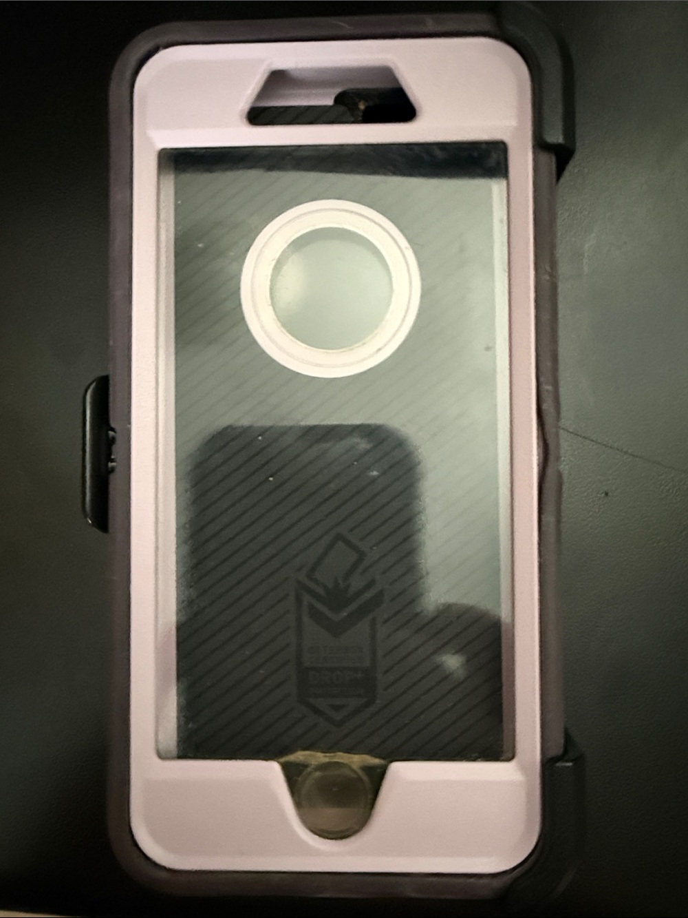 Purple otter box defender case for se 2020 iPhone  with two belt clips